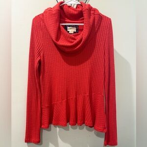 Anthropologie Maeve Women’s Cowl Neck Sweater Peplum Hem